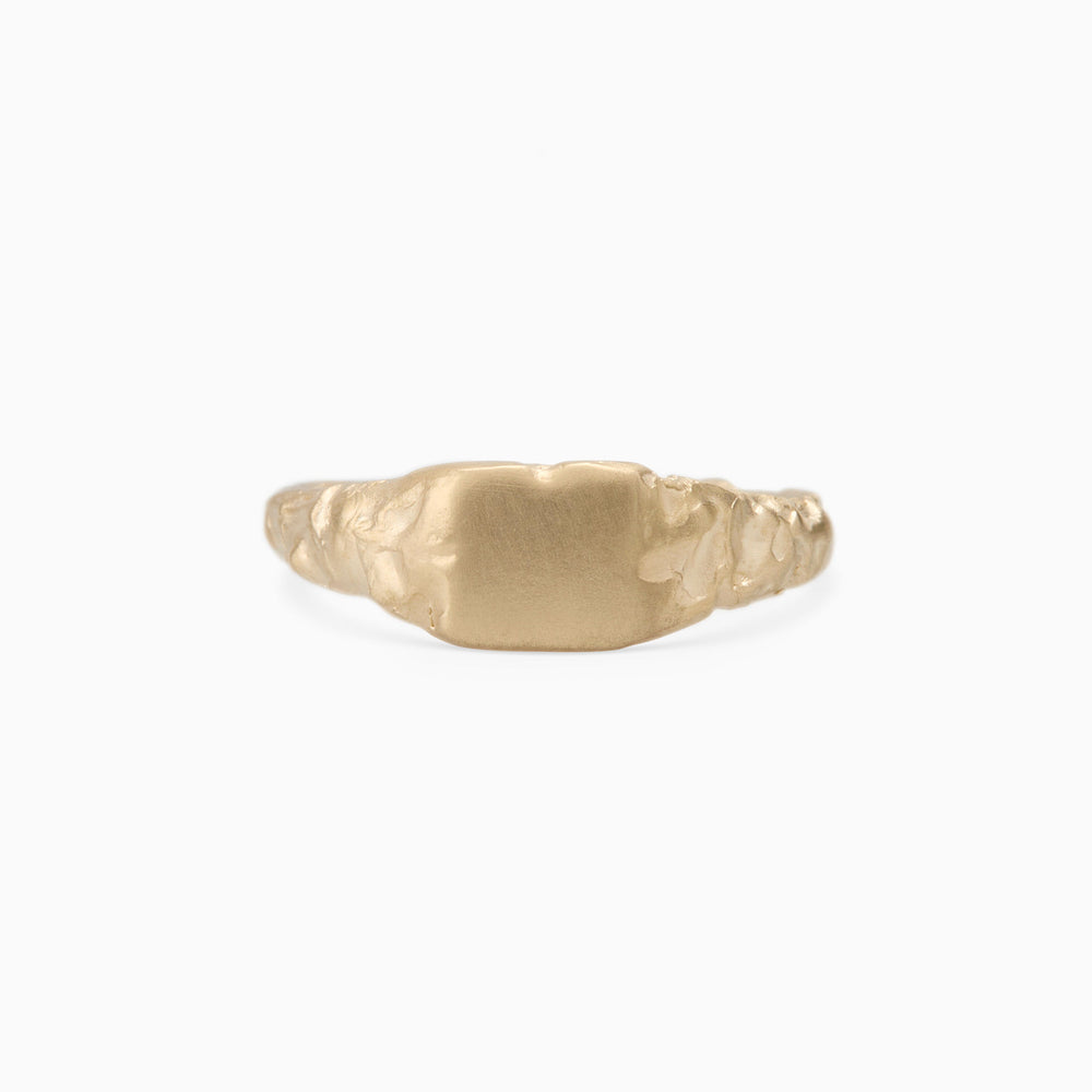 Slate Stone Signet Ring | Yellow Gold