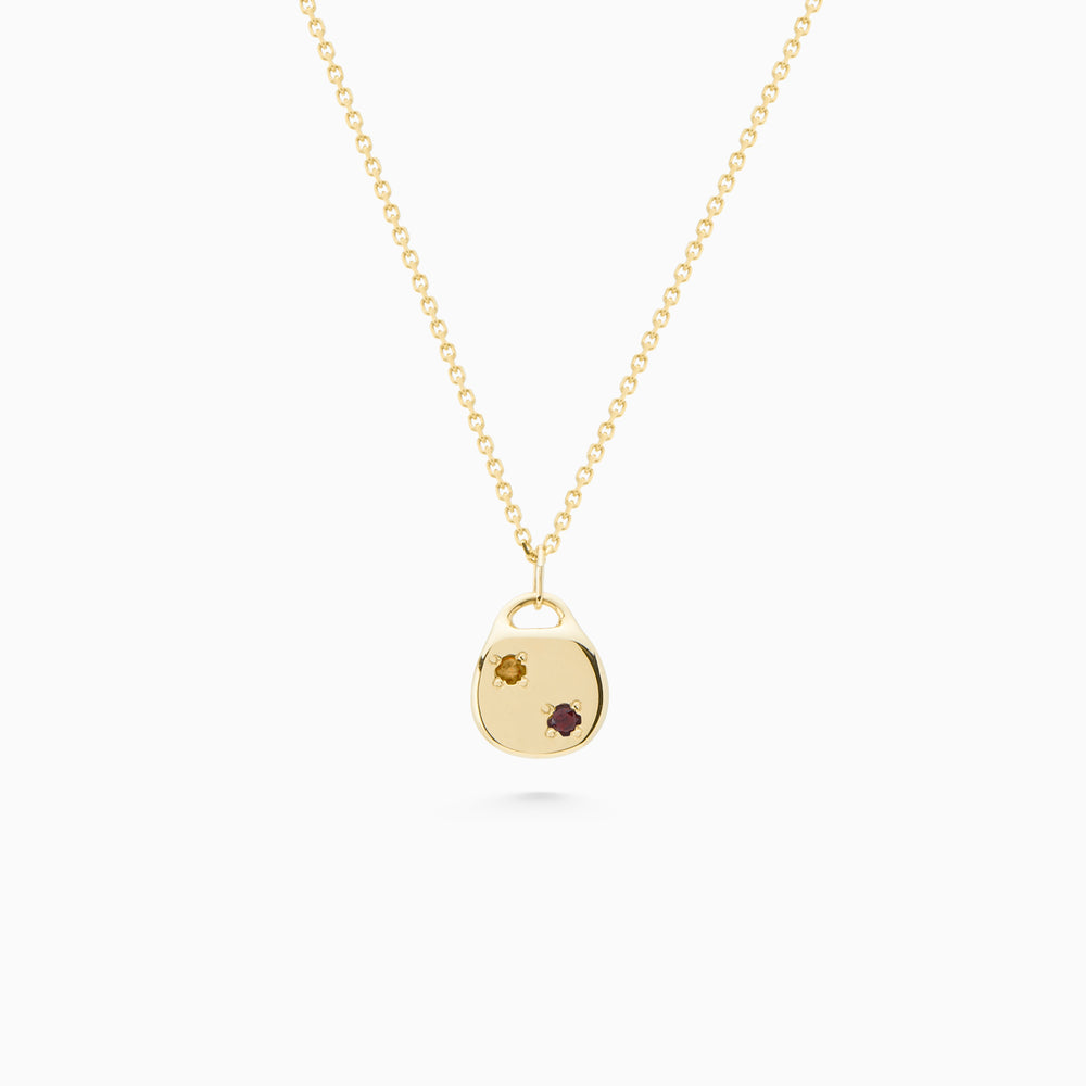 Round Stone Pendant | Yellow Gold