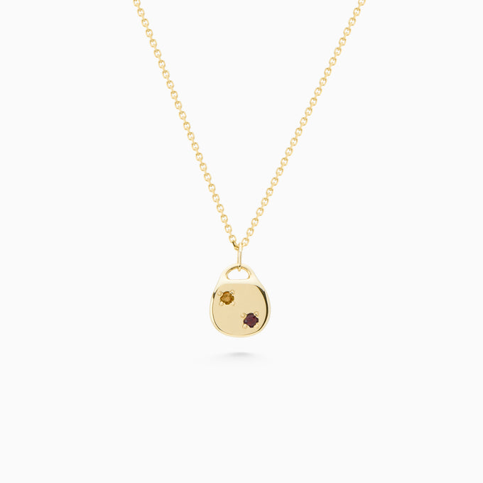 Round Stone Pendant | Yellow Gold