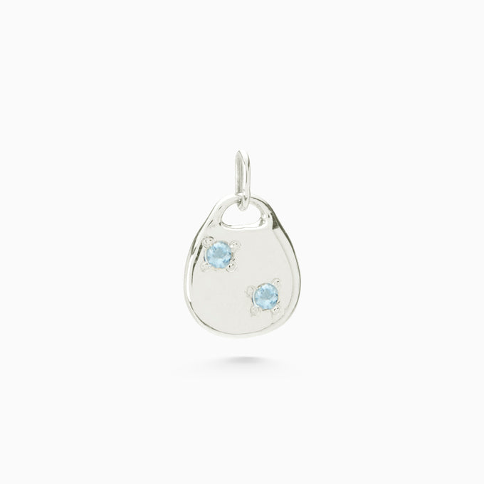 Round Stone Pendant | Silver