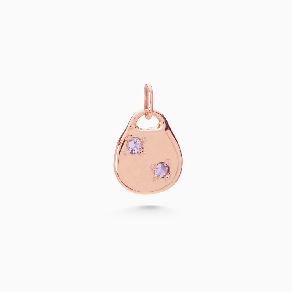 Round Stone Pendant | Rose Gold