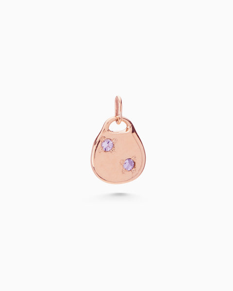 Round Stone Pendant | Rose Gold