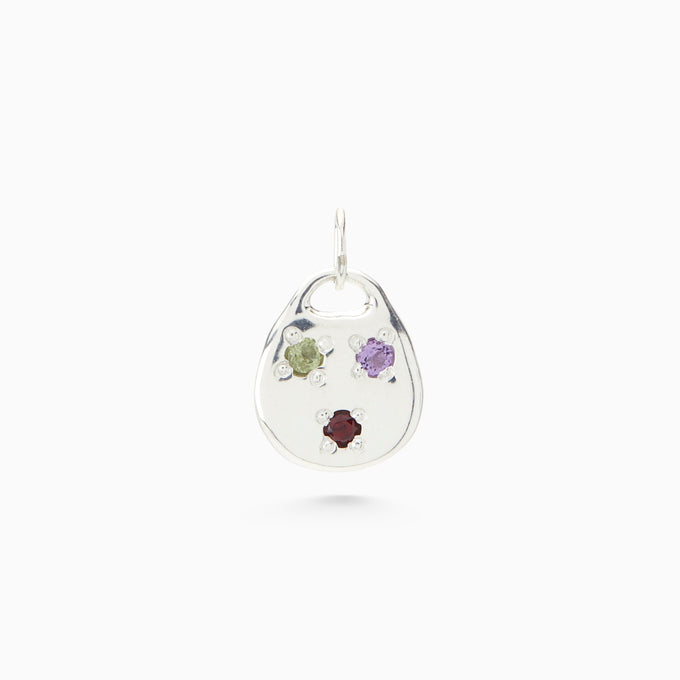 Round Stone Pendant | Silver