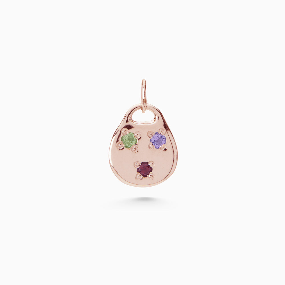 Round Stone Pendant | Rose Gold