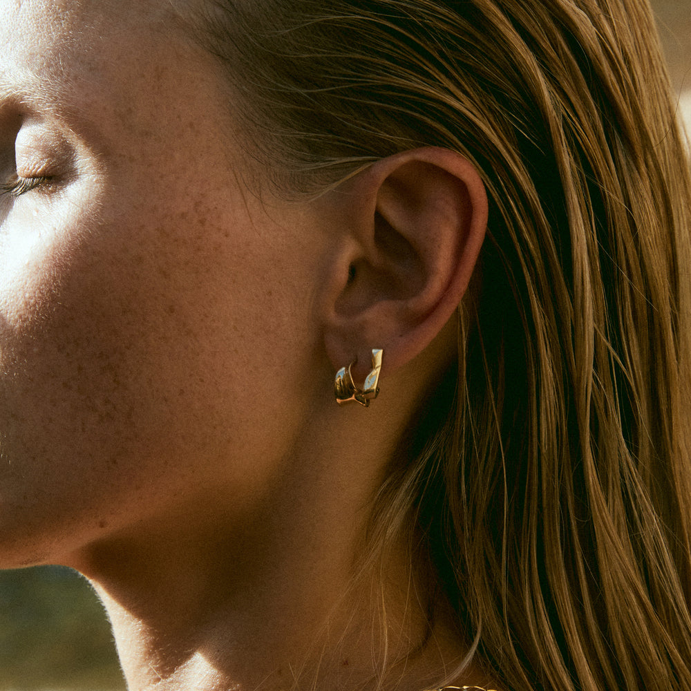 Mini Flare Hoops | Yellow Gold