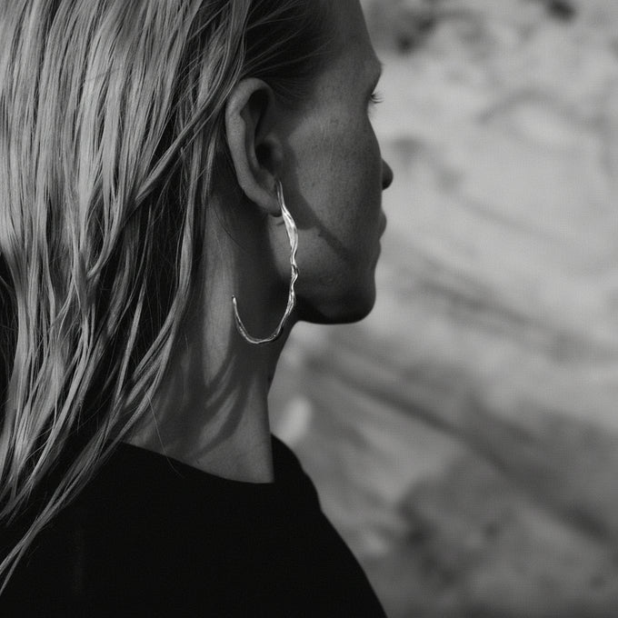 Sculpt Teardrop Hoops | Rose Gold