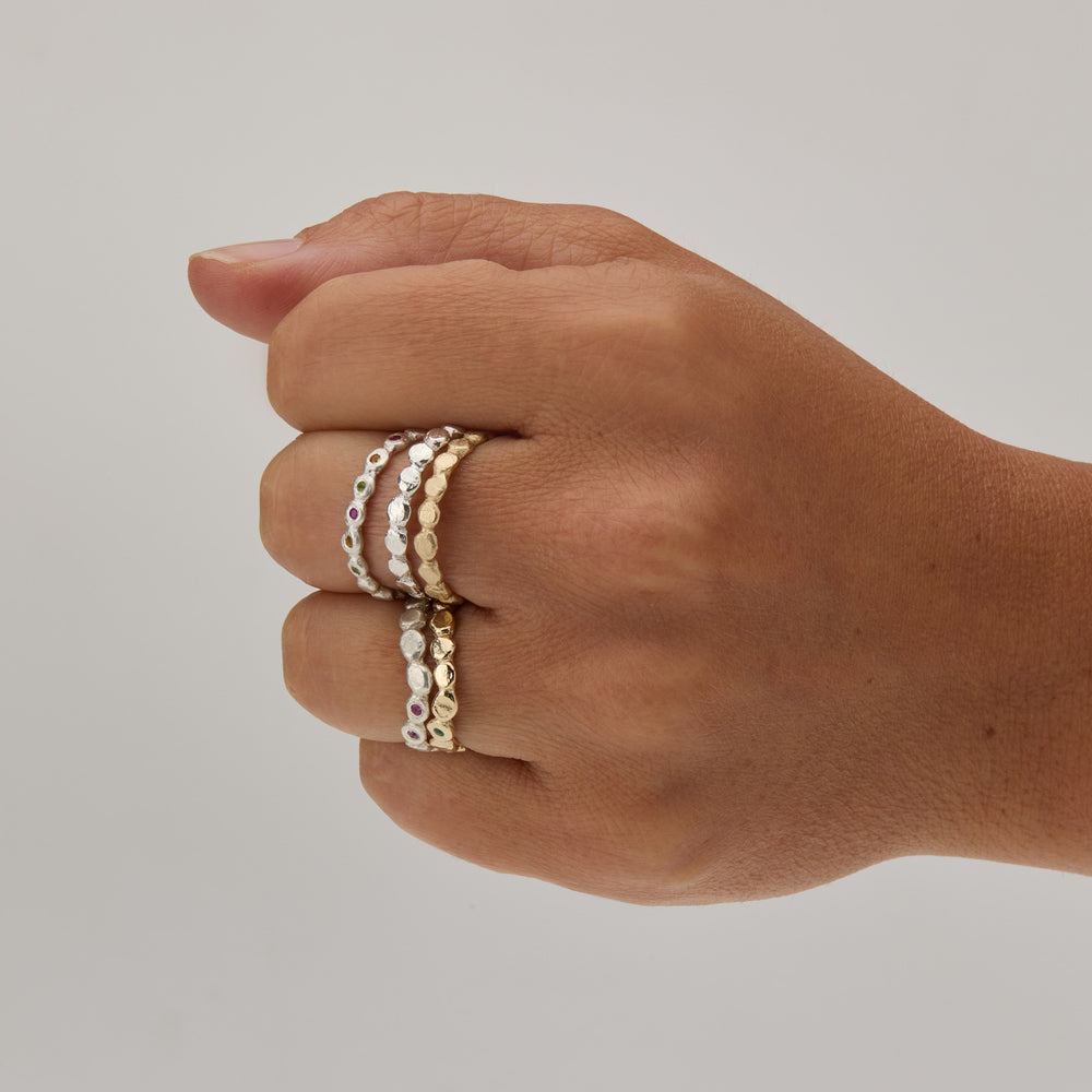 Pebble Stone Circuit Ring | Silver