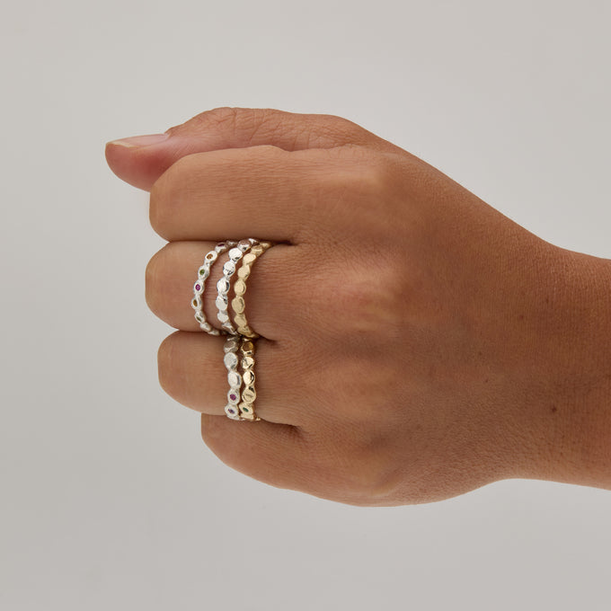Pebble Stone Circuit Ring | Silver