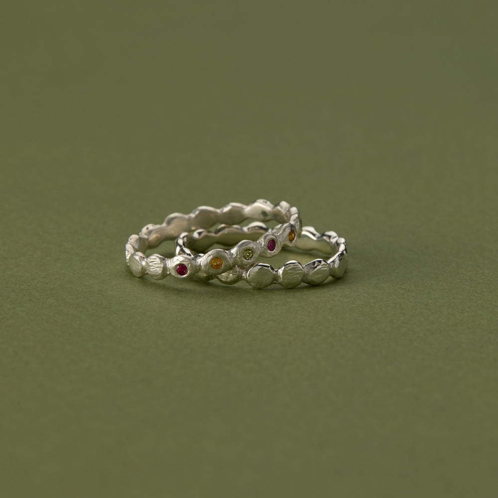 Pebble Stack Stone Ring | Silver