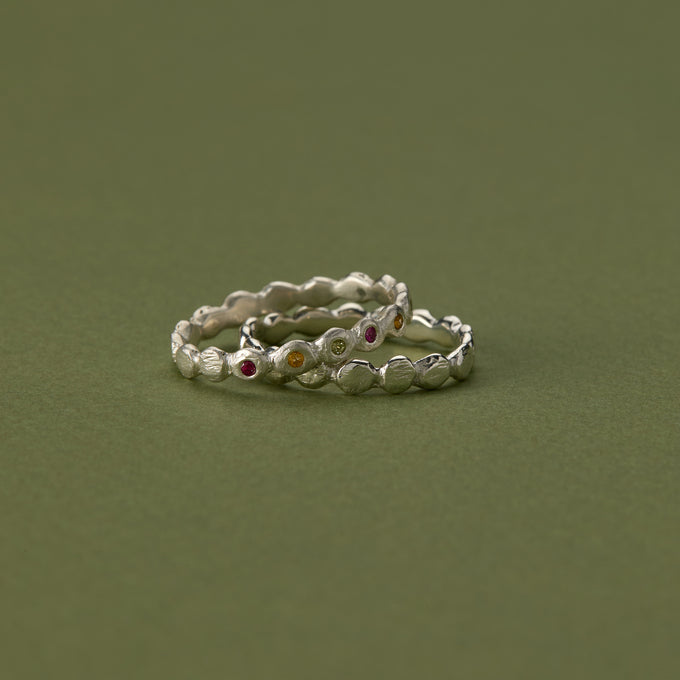Pebble Stack Stone Ring | Silver