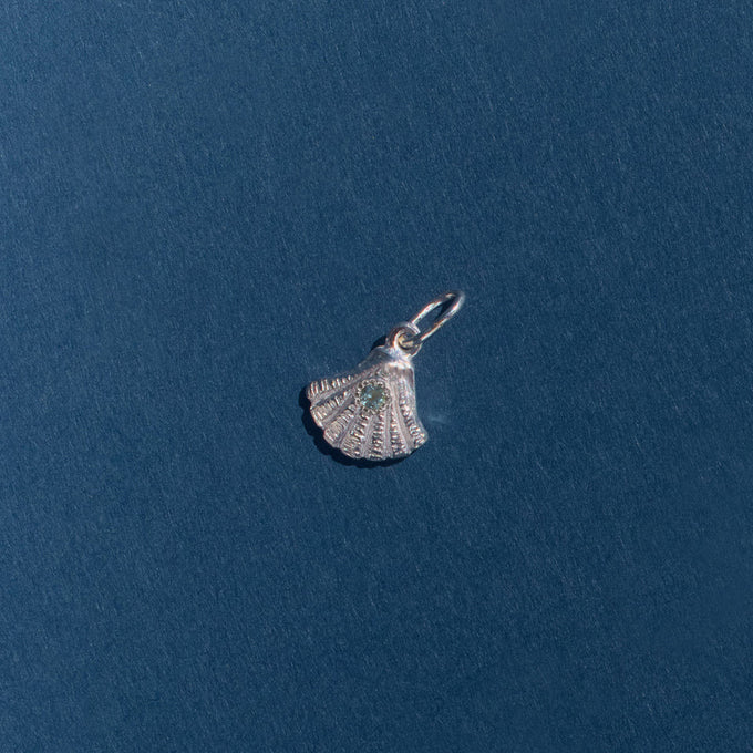 Birthstone Shell Pendant | Silver