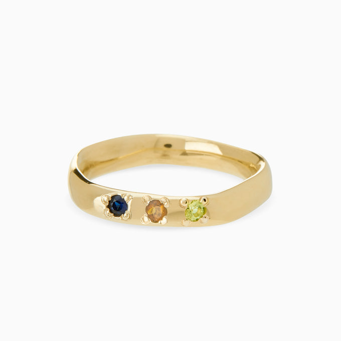 Collective Stone Ring | Solid Yellow Gold