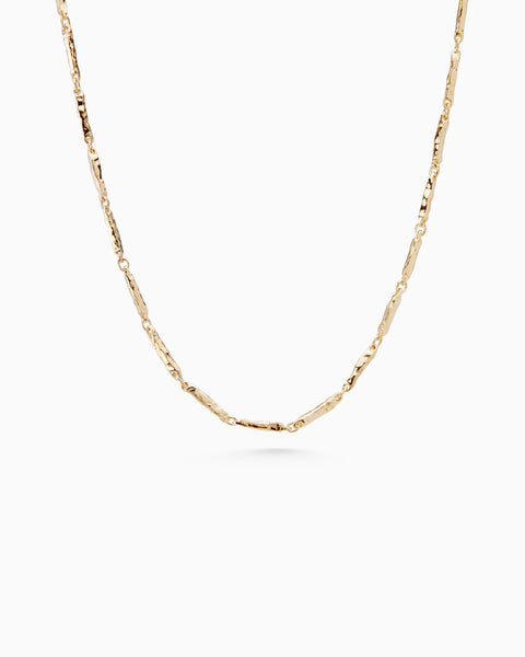 Classic Hammered Necklace | Yellow Gold