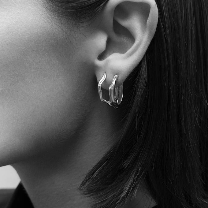 Wave Hoops | Rose Gold