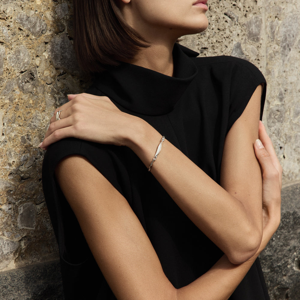 Custom Sculpt Tag Bracelet (Stones & Engraving) | Yellow Gold