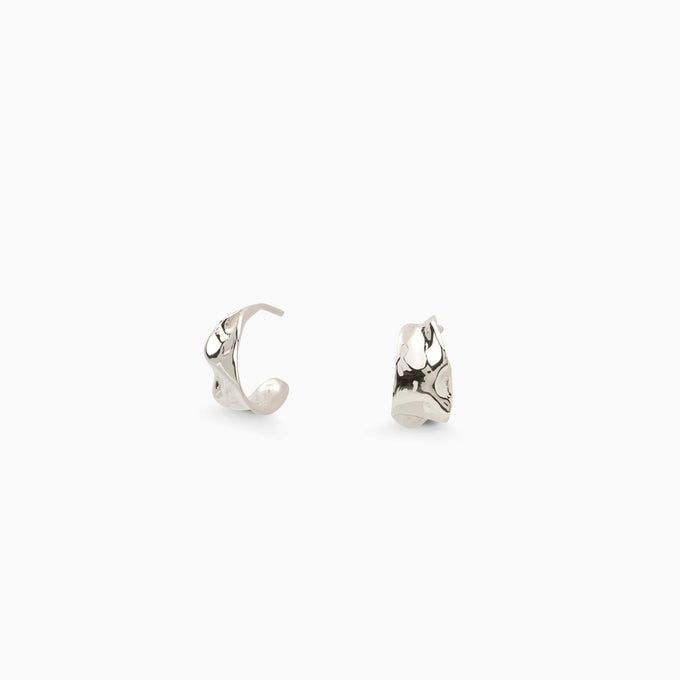 Mini Flare Hoops | Silver