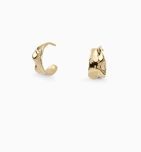 Mini Flare Hoops | Yellow Gold
