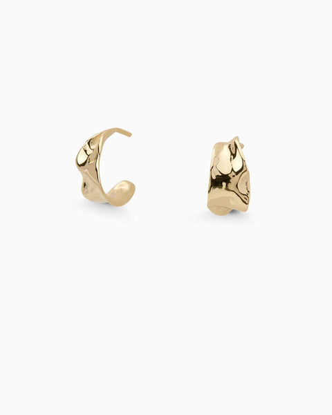 Mini Flare Hoops | Yellow Gold