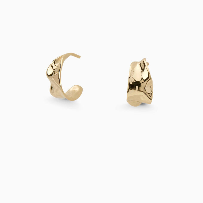 Mini Flare Hoops | Yellow Gold