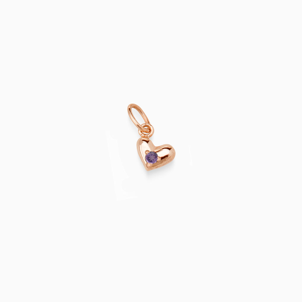 Mini Heart Stone Pendant | Rose Gold