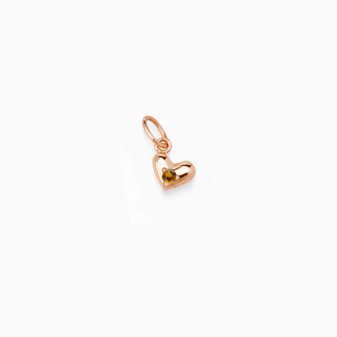 Mini Heart Stone Pendant | Rose Gold