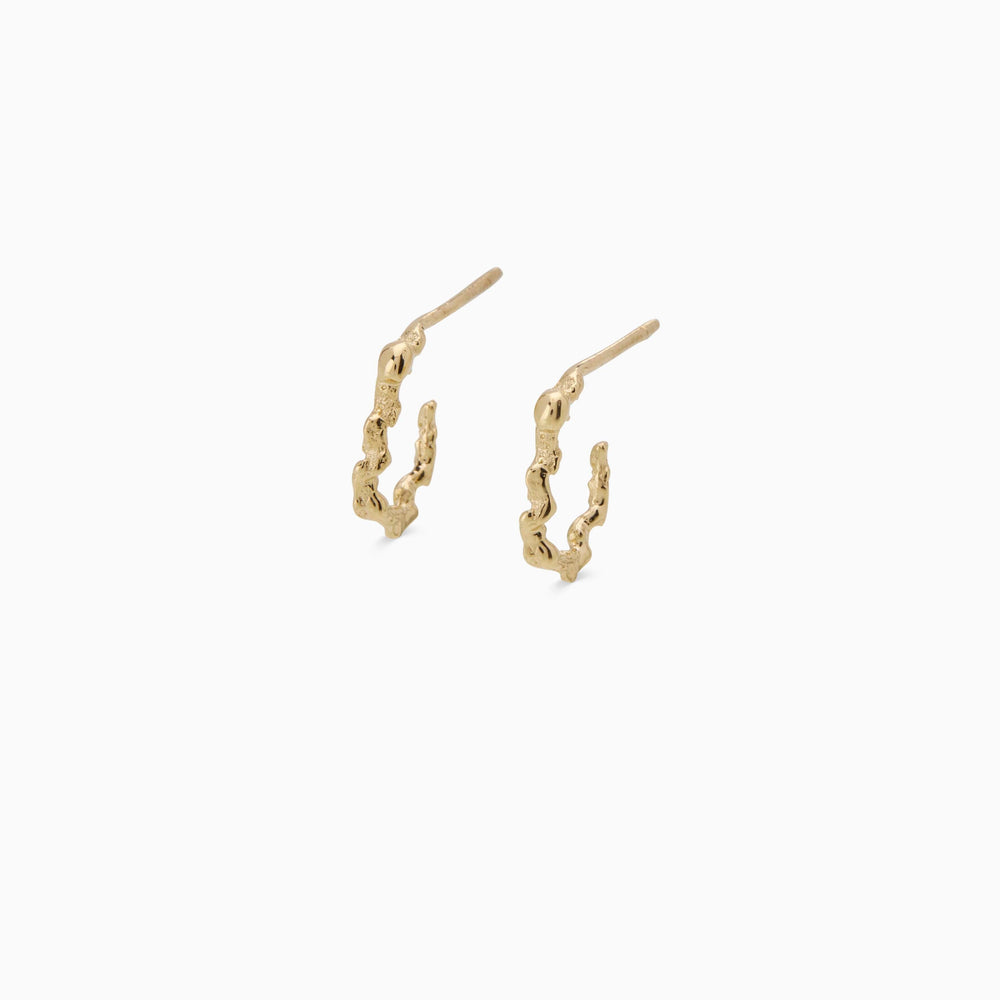 Sculpt Huggies | Yellow Gold