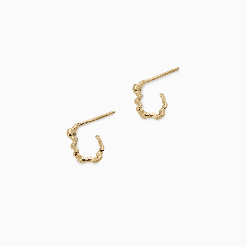 Sculpt Huggies | Yellow Gold