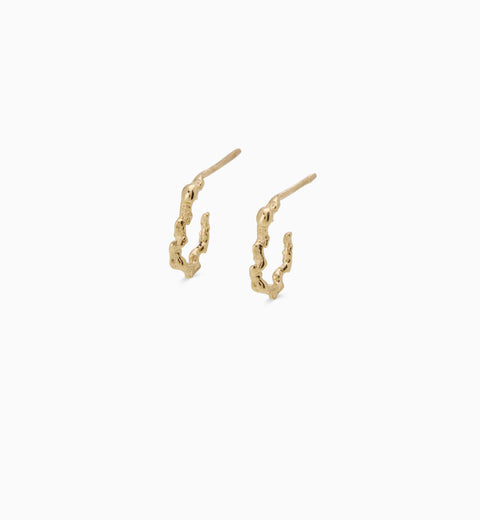 Sculpt Huggies | Yellow Gold