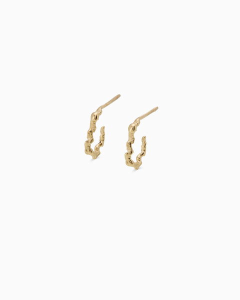 Sculpt Huggies | Yellow Gold