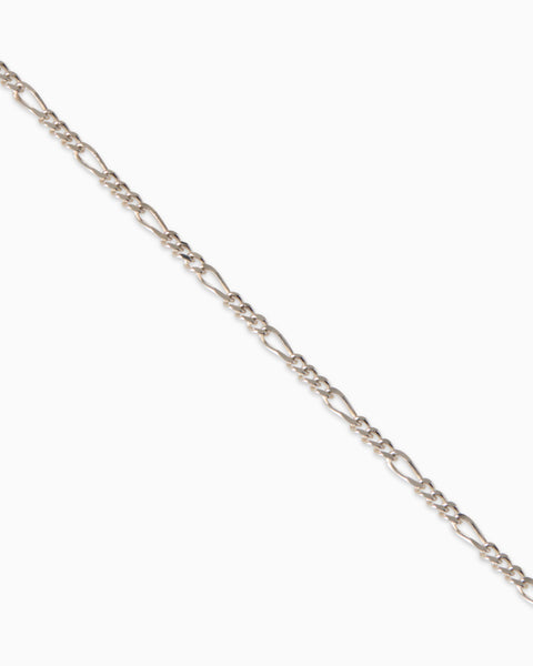 Figaro Chain Bracelet | White Gold