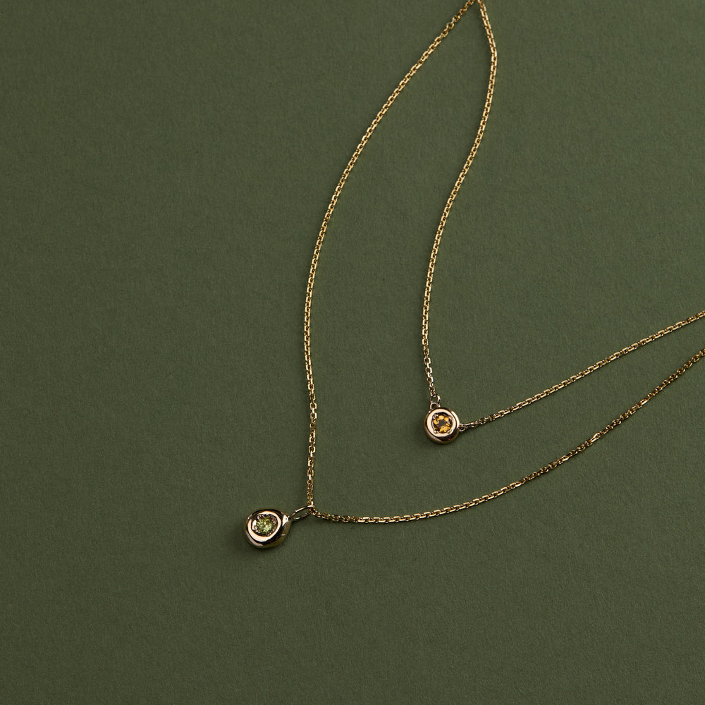 Pebble Stone Necklace | Yellow Gold