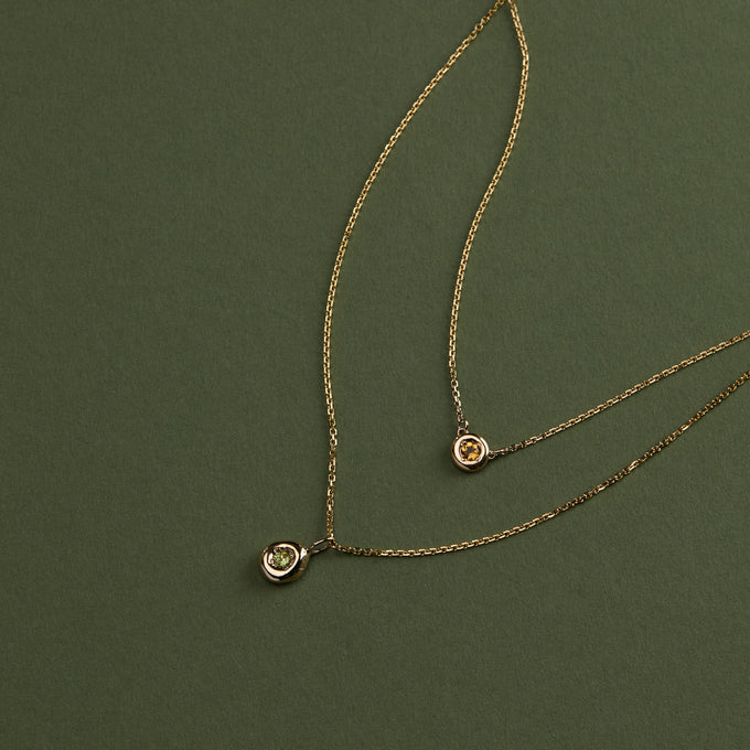 Pebble Stone Necklace | Yellow Gold