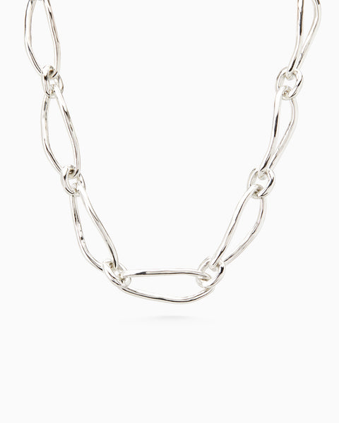 Oval Link Necklace | Silver