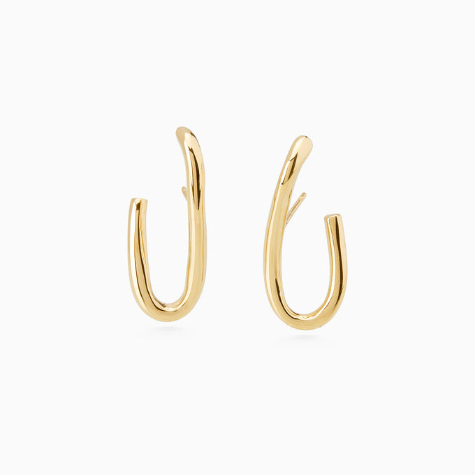 Oval Link Earrings | Gold