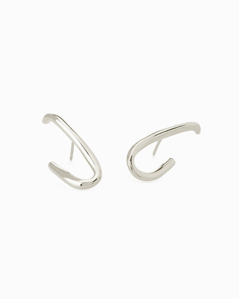 Oval Link Earrings | Silver