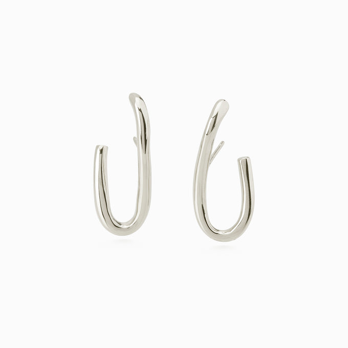 Oval Link Earrings | Silver