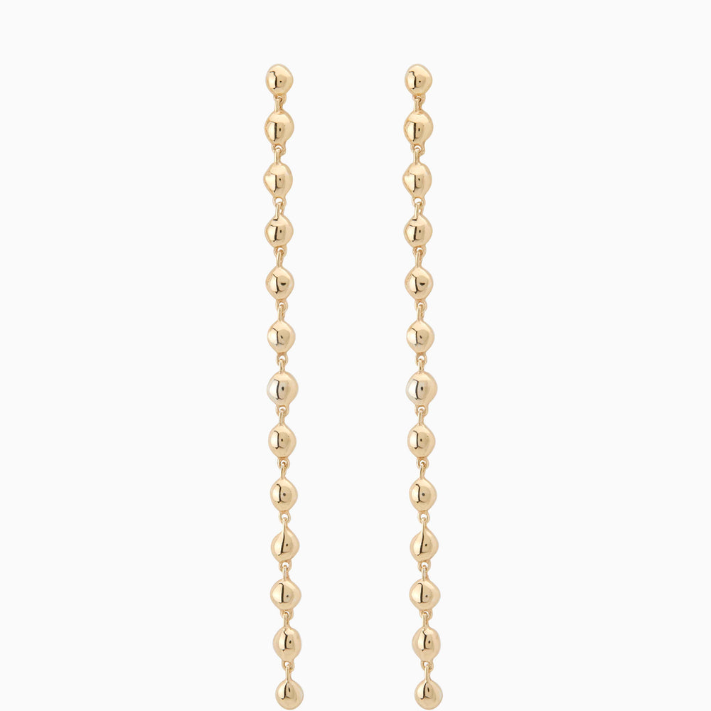 Ripple Long Drop Earring | Yellow Gold