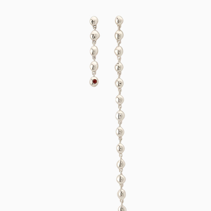 Ripple Long Drop Earring | Silver