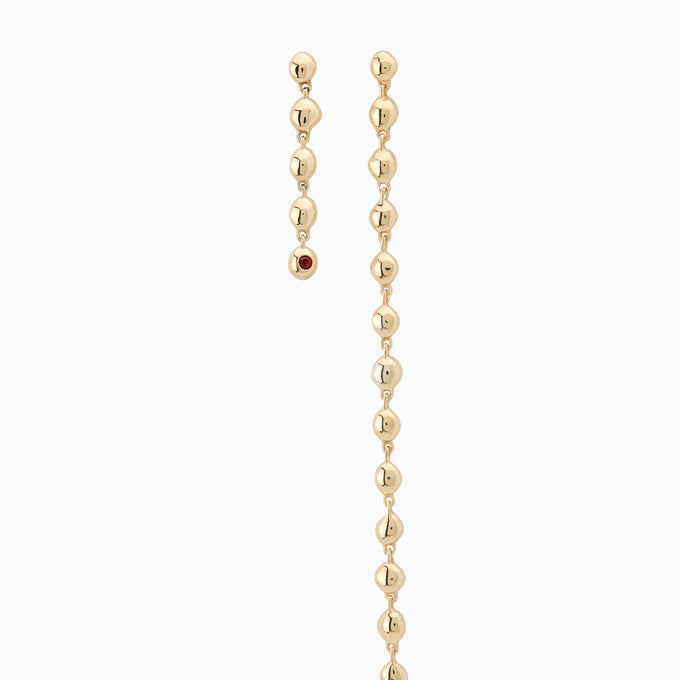 Ripple Stone Drop Earring | Solid Yellow Gold
