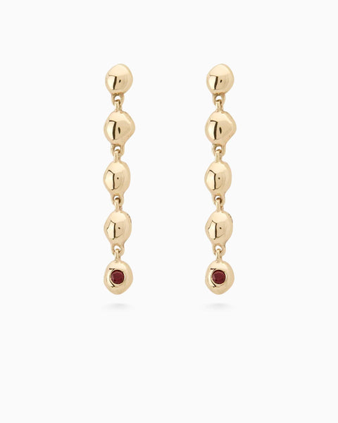 Ripple Stone Drop Earring | Solid Yellow Gold