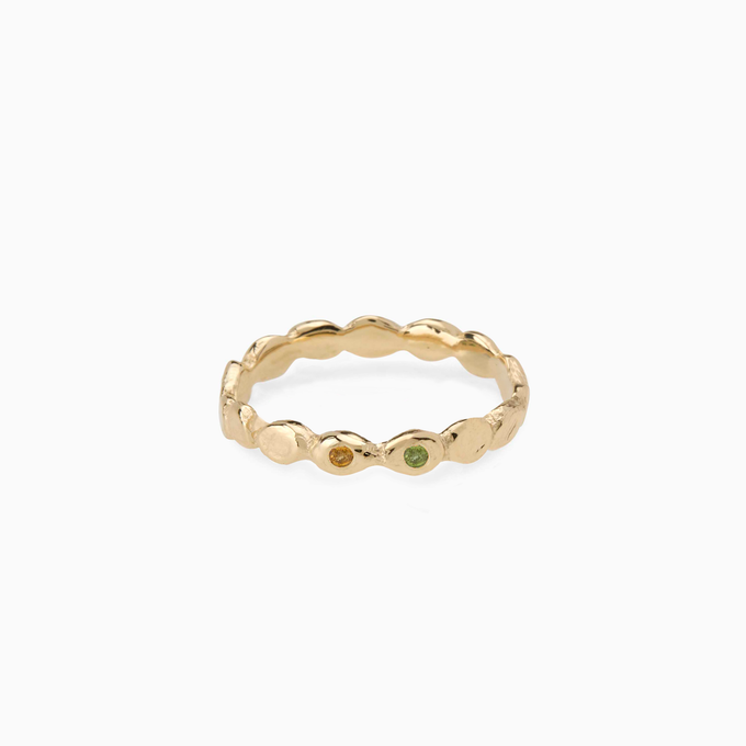 Pebble Stack Stone Ring | Solid Yellow Gold