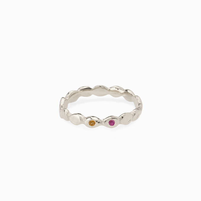 Pebble Stack Stone Ring | Silver
