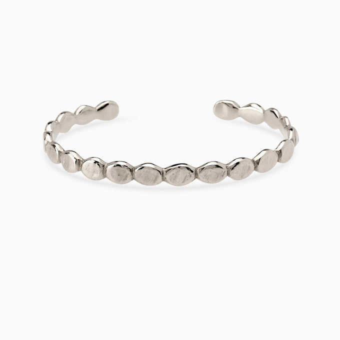 Pebble Cuff | Solid White Gold