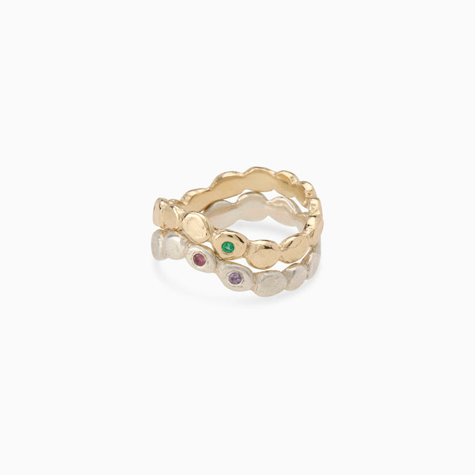 Pebble Stone Circuit Ring | Silver