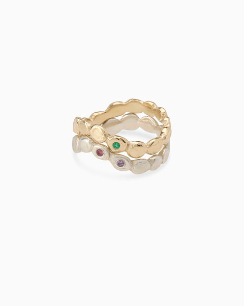 Pebble Stone Circuit Ring | Solid Yellow Gold