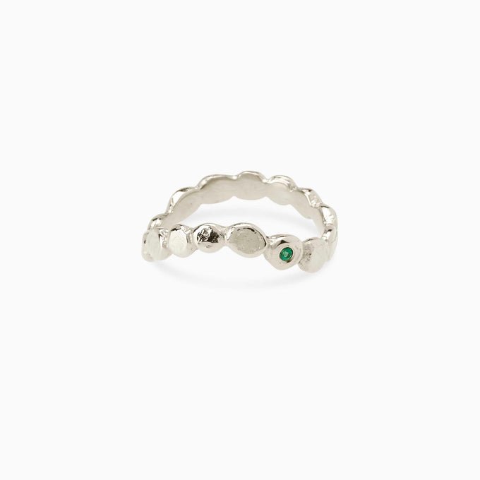 Pebble Stone Circuit Ring | Silver