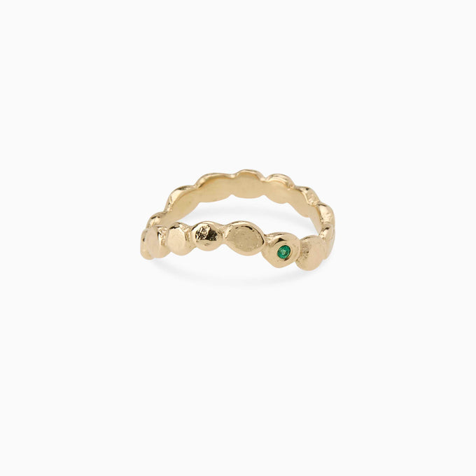 Pebble Stone Circuit Ring | Solid Yellow Gold