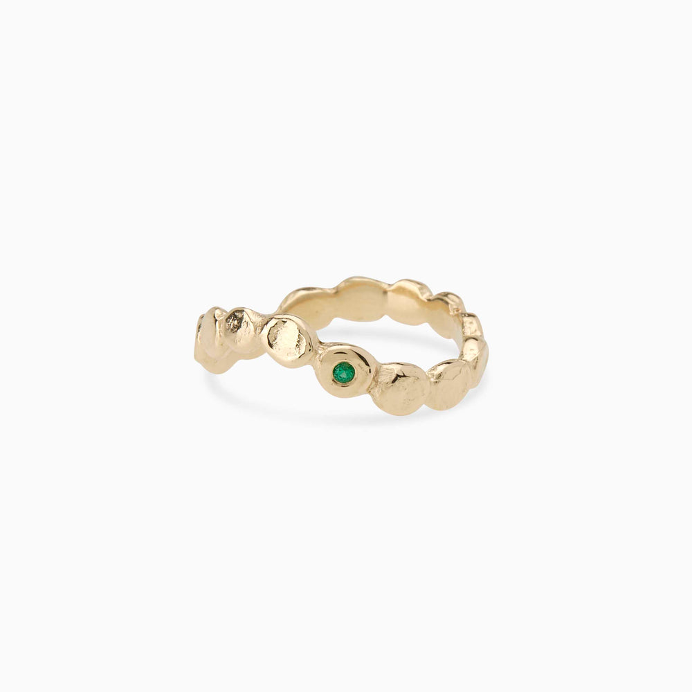 Pebble Stone Circuit Ring | Solid Yellow Gold