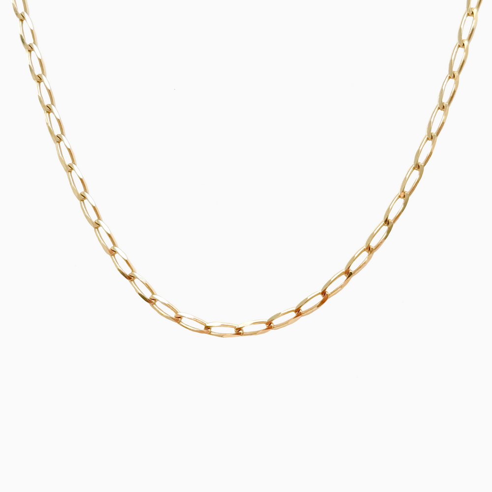 Fine Ribbon Link Necklace | Yellow Gold