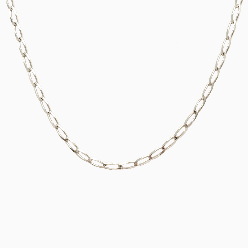 Fine Ribbon Link Necklace | Silver